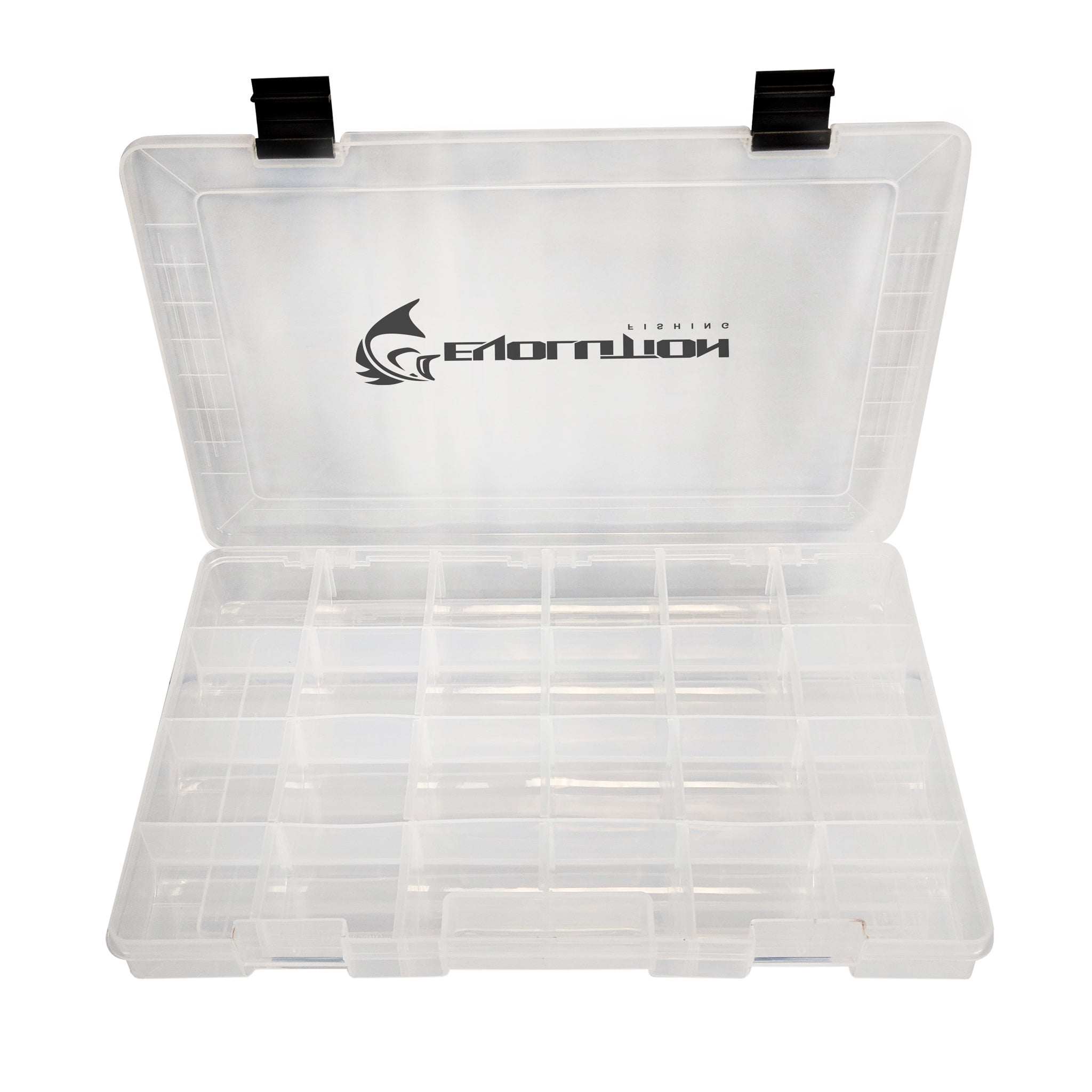 Evolution Outdoor 3600 Drift Series Fishing Tackle Tray – Colored Tackle Box Organizer with Removable Compartments, Clear Lid, 2 Latch Closure