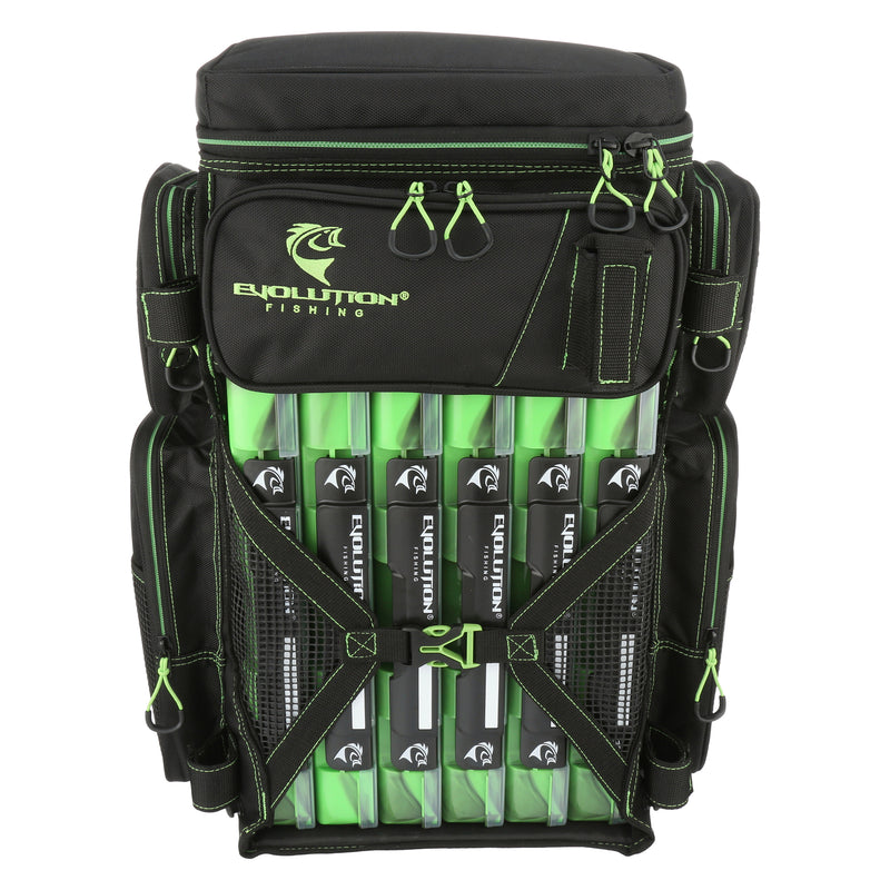 Large Mouth Double Decker Backpack & Drift Series Colored Tackle Trays from Evolution  Fishing
