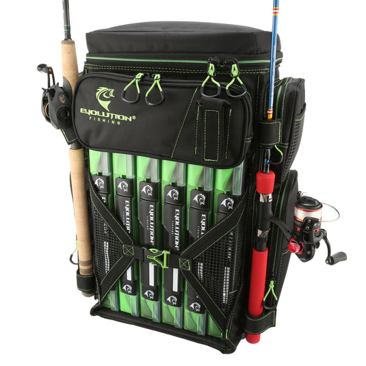 Drift Series 3700 Tackle Backpack with Rod Holders & QuikLatch Trays