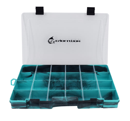 thumbnail image 2 of Fishing Tackle Storage Hard Case 2 Sided Storage Trays Handle Portable Plastic Organizer Box 2 of 13
